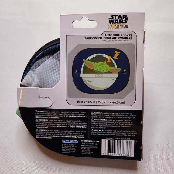 Star Wars Mandalorian Grogu The Child Yoda Side Window Mesh Auto Shades Set of 2 - Picture 3 of 7